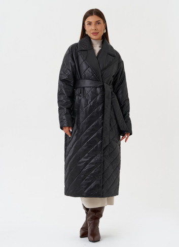 Стеганый пуховик с английским воротником