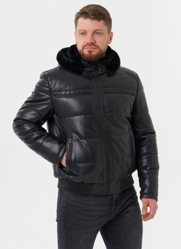 Утепленная куртка из эко кожи