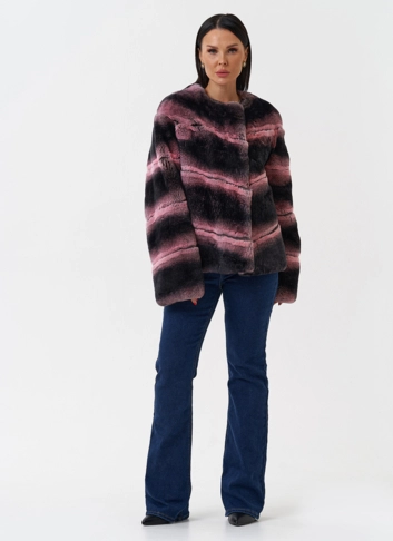 Короткая шуба из меха кролика фото