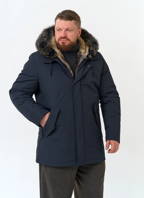 Парка мужская на мехе из волка фото