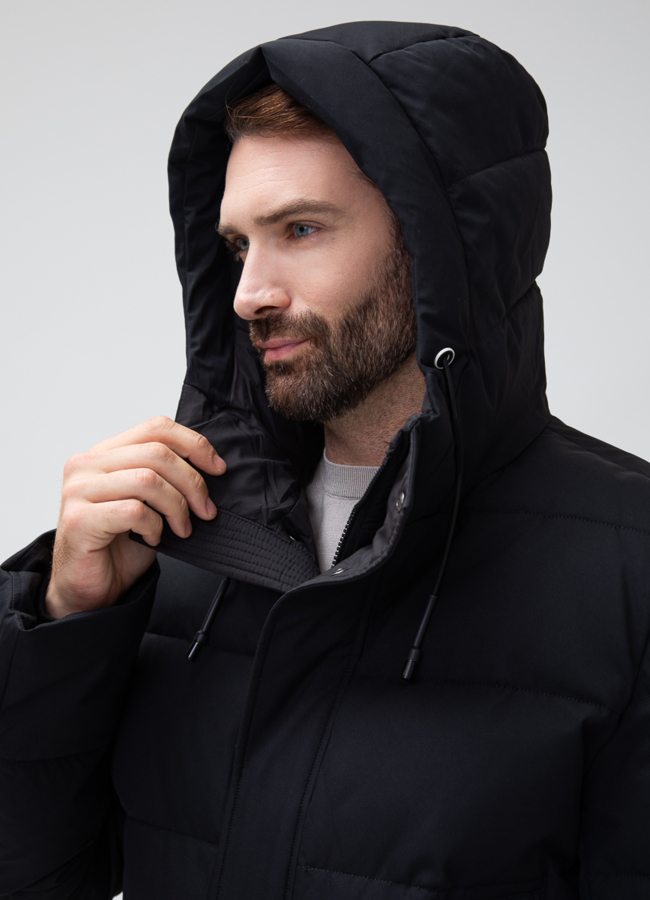 Мужской пуховик с капюшоном  модель № 27995 универмаг малина