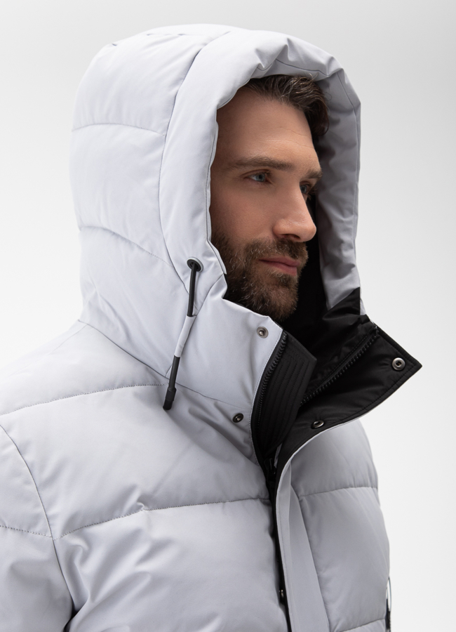 Мужской пуховик с капюшоном  модель № 27996 универмаг малина