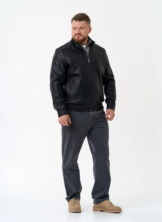 Мужская куртка бомбер из эко кожи