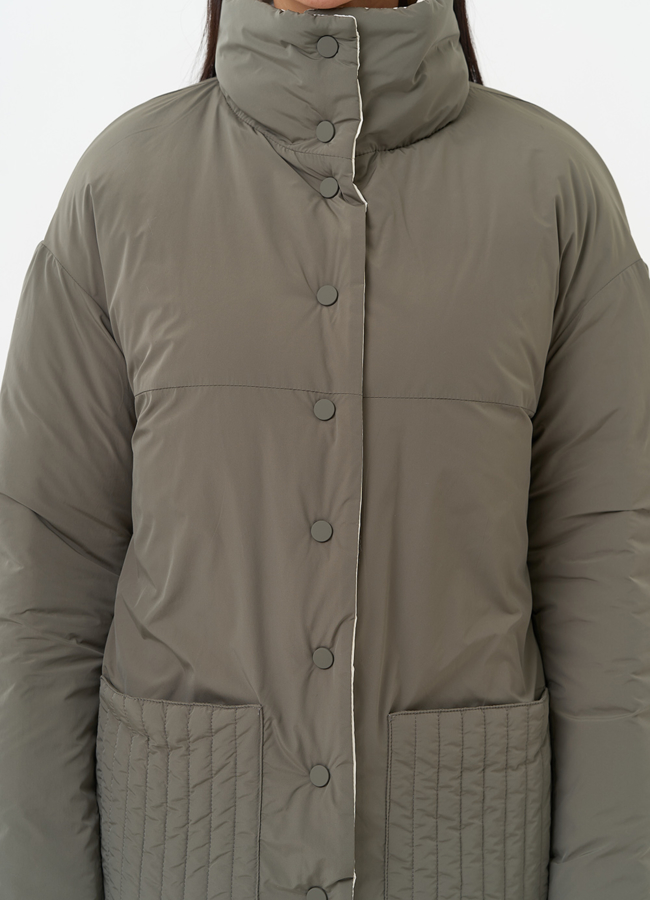 Женская двухсторонняя куртка с воротником стойкой модель № 30089 универмаг малина