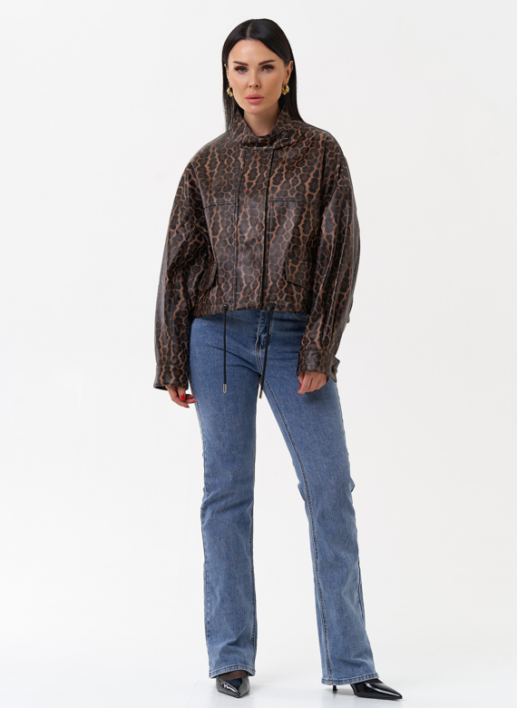 Леопардовая кожаная куртка