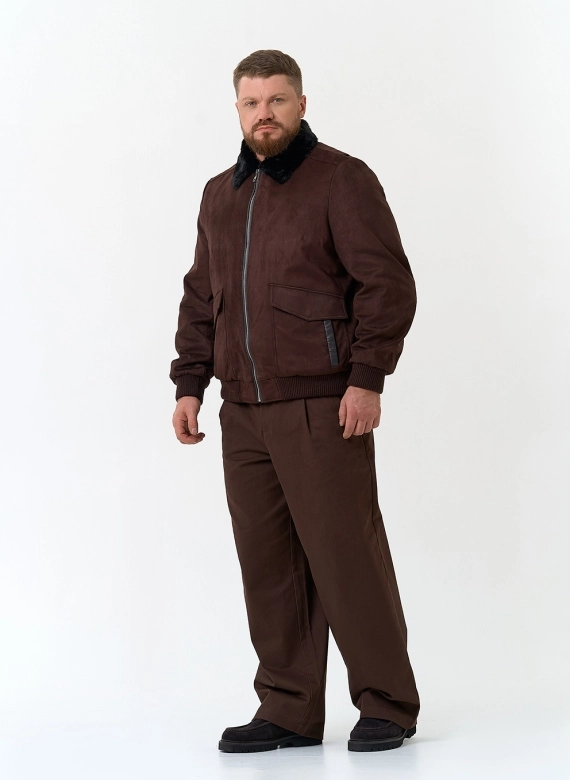 Мужская утепленная куртка из эко замши фото