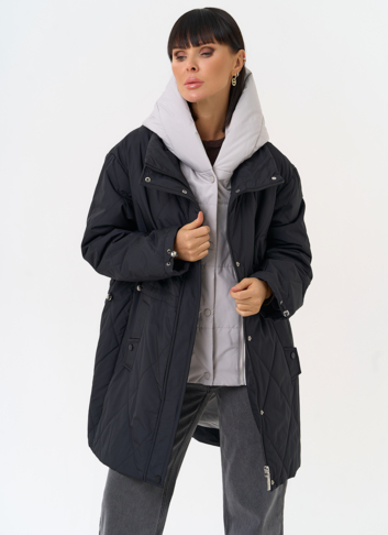 Женская удлиненная куртка со съемным капюшоном