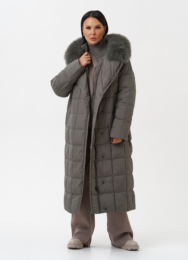 Женский пуховик с английским воротником модель № 28868 универмаг малина