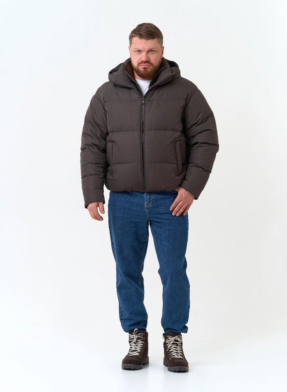 Мужской пуховик с капюшоном  фото
