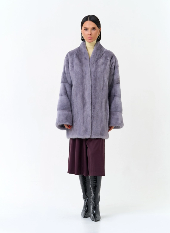  Женская шуба из меха норки фото